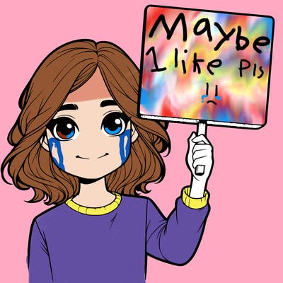 realistic girl holding up a sign