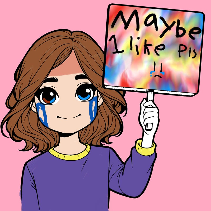 realistic girl holding up a sign