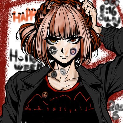 badass, pyscho female manga character