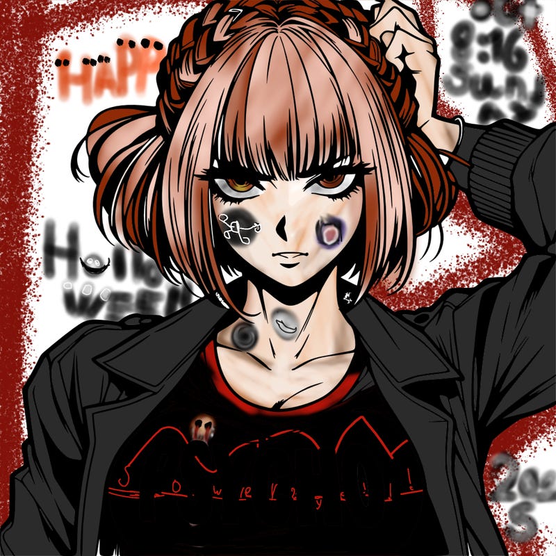 badass, pyscho female manga character