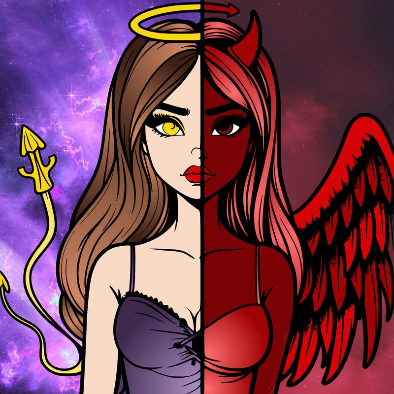 devil vs angel realistic girl
