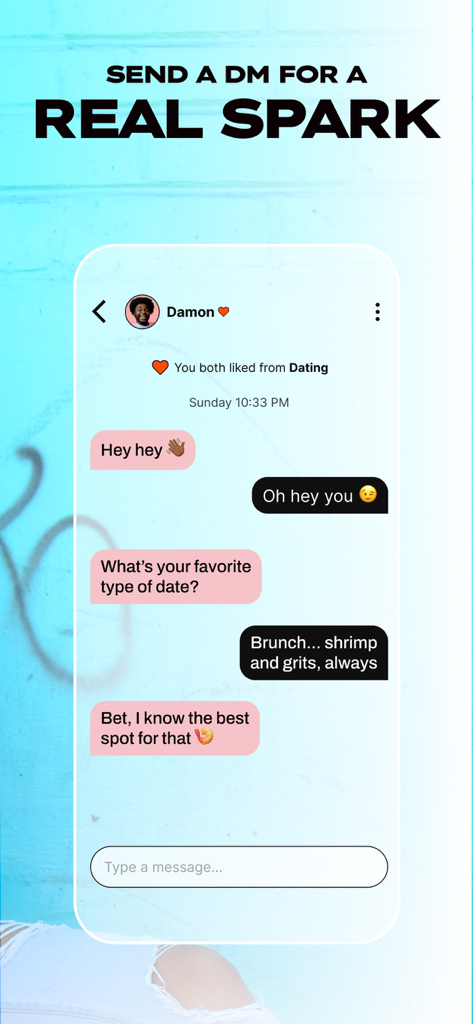 BLK: Black Singles Dating App - BLK dating app chat screen showing a conversation between two matches.