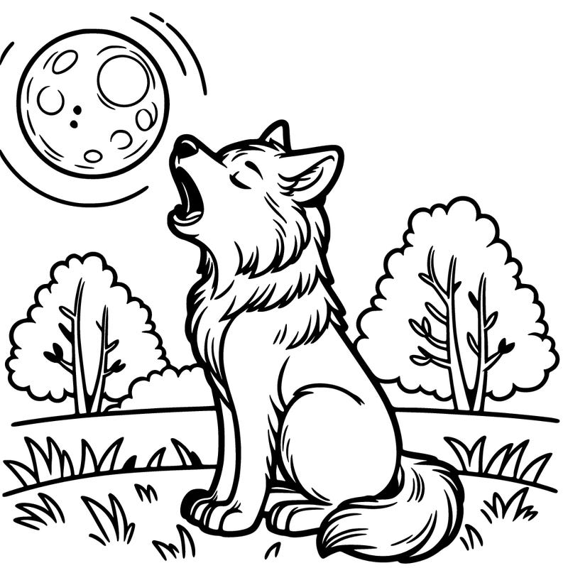wolf howling at the moon