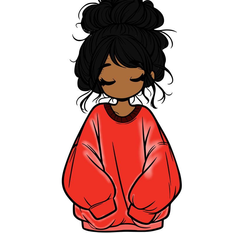 girl with baggy sweatshirt and messy bun