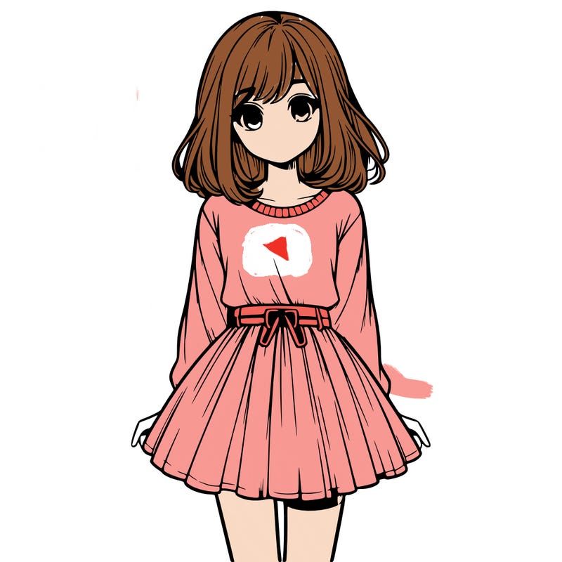 realistic girl with a skirt on