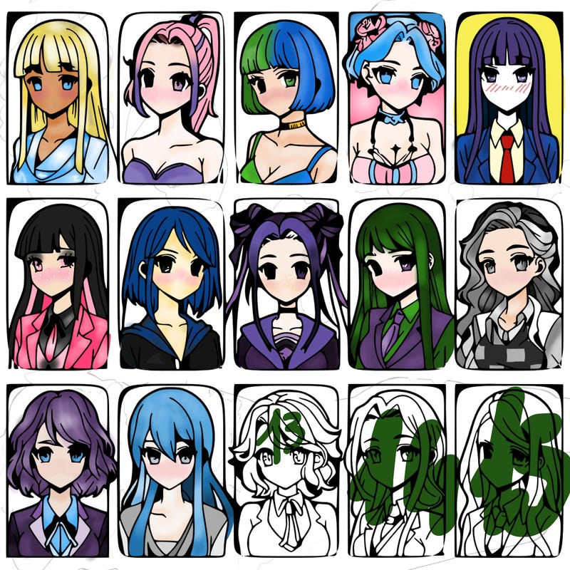 girls that look diffrent anime