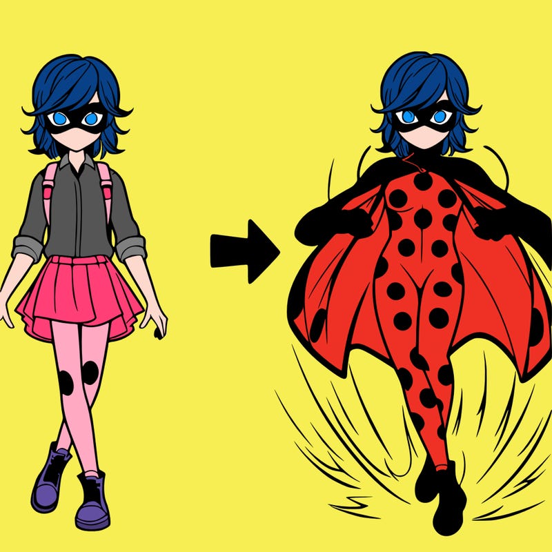 miraculous ladybug marinette to ladybug