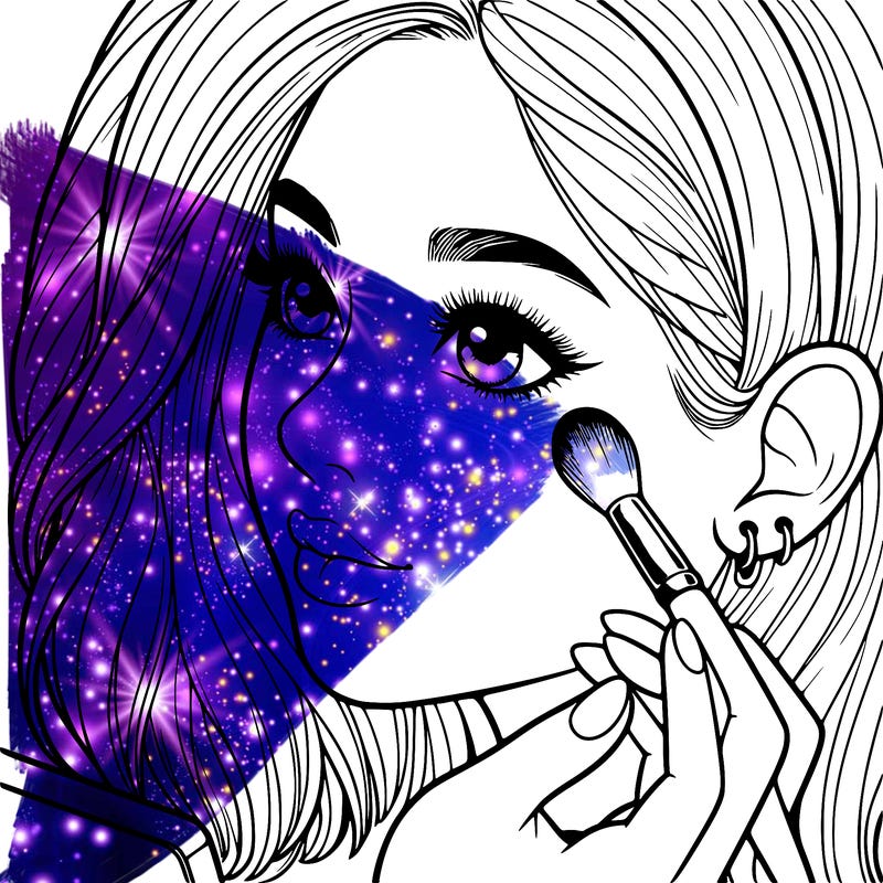 a realistic girl doing her makeup