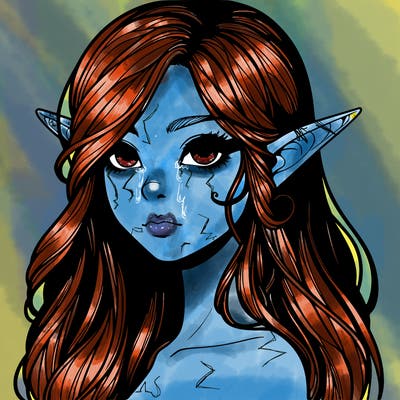 elf girl realistic dark fantasy