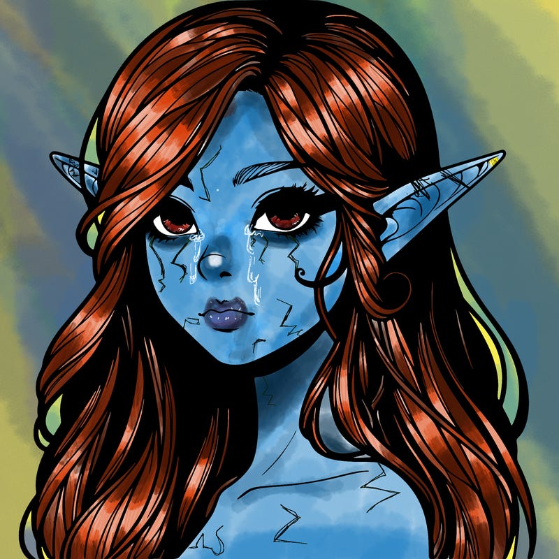 elf girl realistic dark fantasy