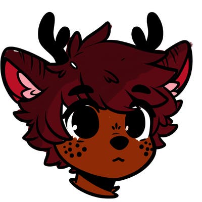 a humanoid deer with soft fluffy ears