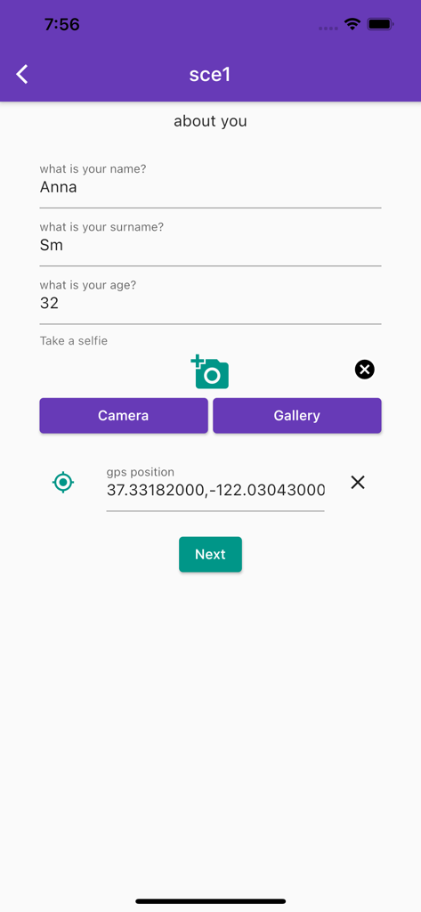 VisitBasis for merchandisers - Merchandiser profile registration screen with GPS and photo upload options