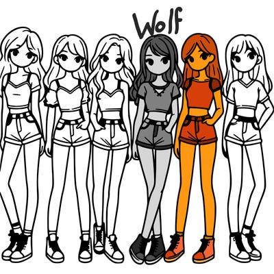 a group of girls wearing crop tops and shorts