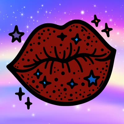 glittery lip