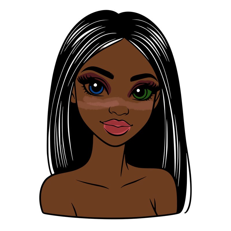 beautiful black woman with straight hair