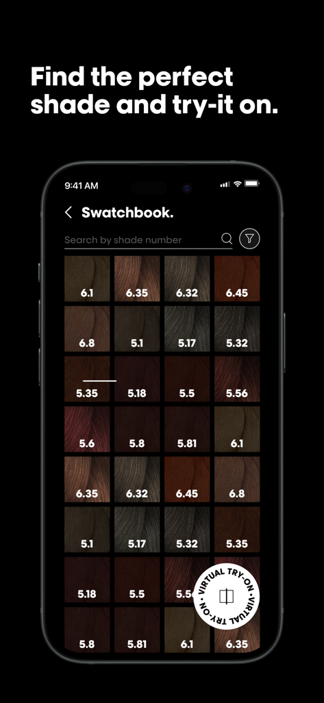 My Hair [iD] - A grid of professional hair color swatches in the My Hair iD swatchbook