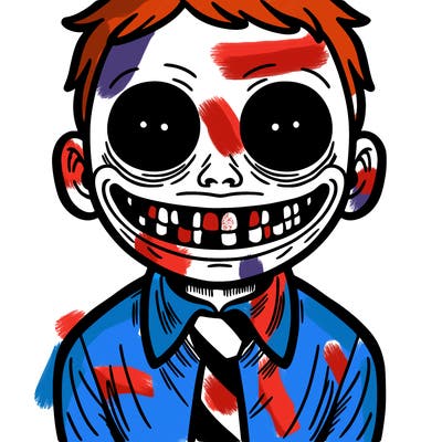 creepy person smiling