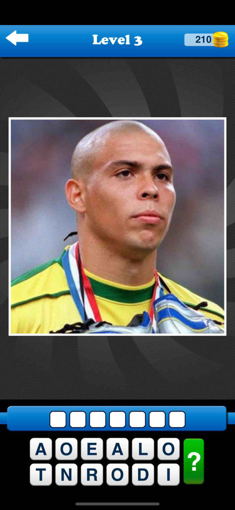 Whos the Legend? Football Quiz - ブラジルのレジェンド、ロナウドの写真が掲載されたサッカー雑学ゲームのレベル3