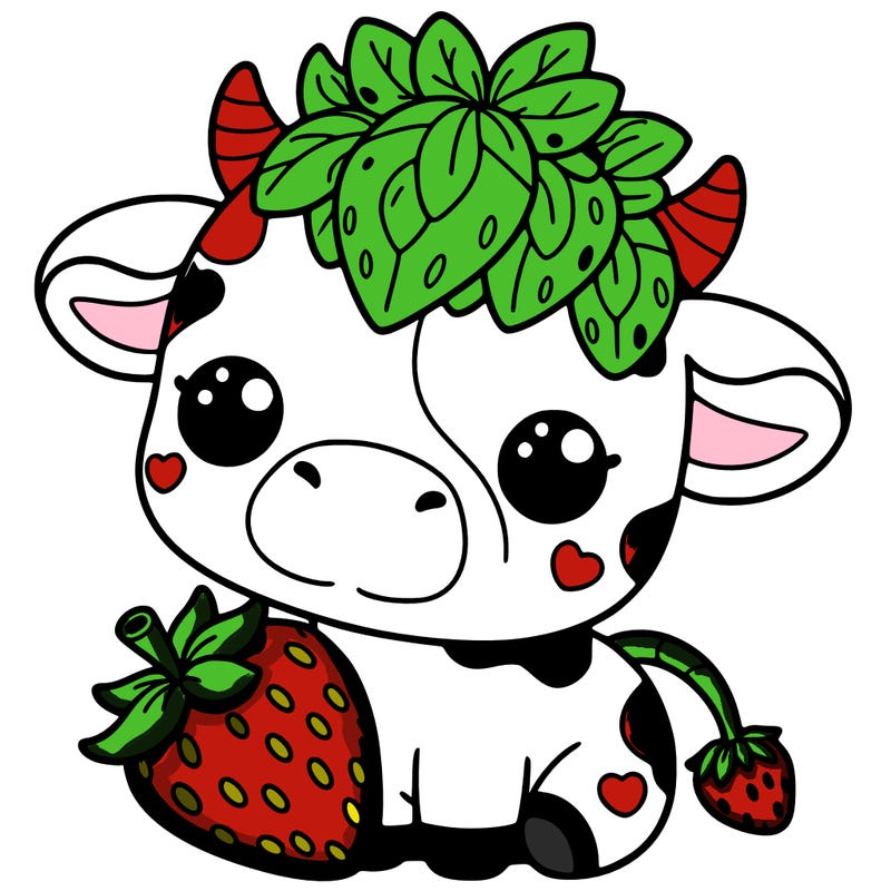 cute strawberry cow