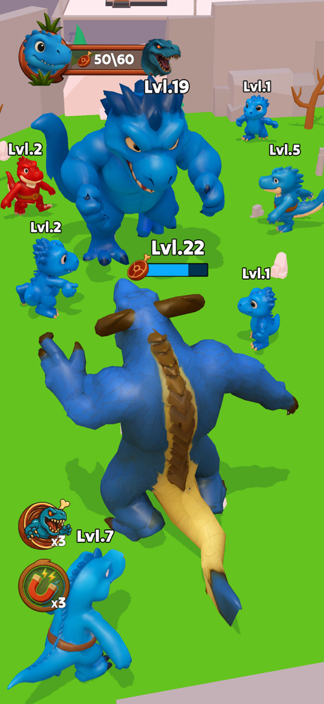 Dino World: Dinosaur Survival - 戦闘とサバイバルアリーナの様々なレベルの3D恐竜