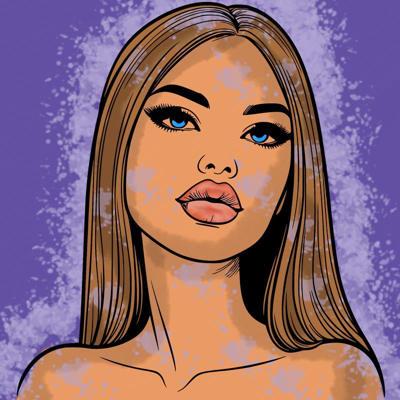 realistic woman with full lips