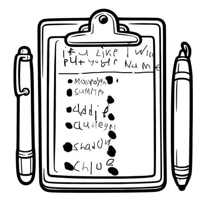 blank clip board with pen