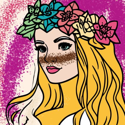 girl with flowers crown
