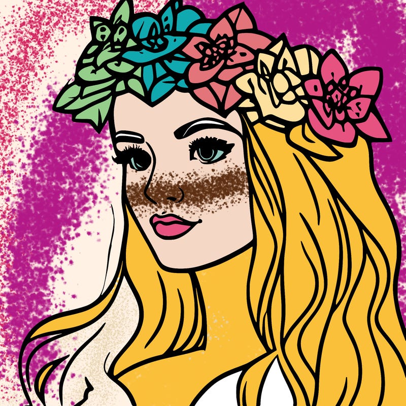 girl with flowers crown