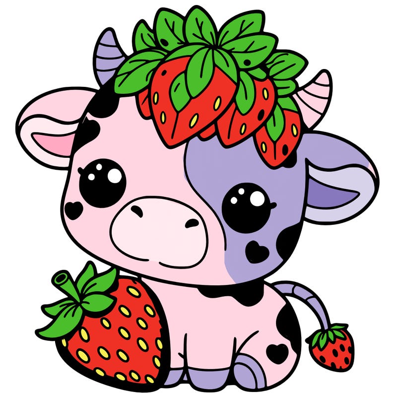 cute strawberry cow