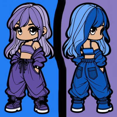 girl in crop top and baggy pants