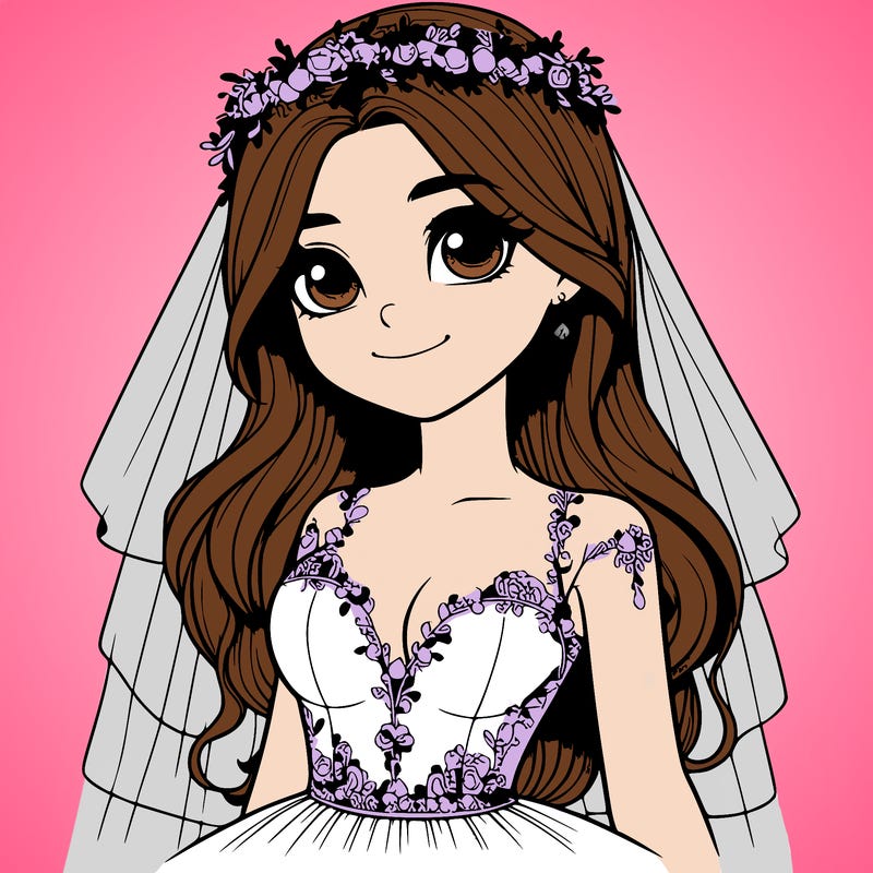 realistic girl in a wedding dress