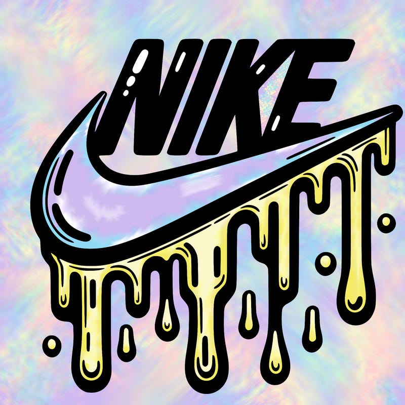 dripping nike logo