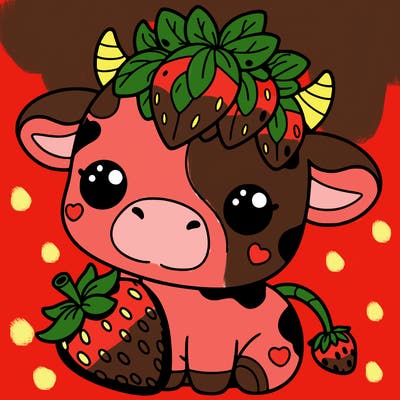 cute strawberry cow