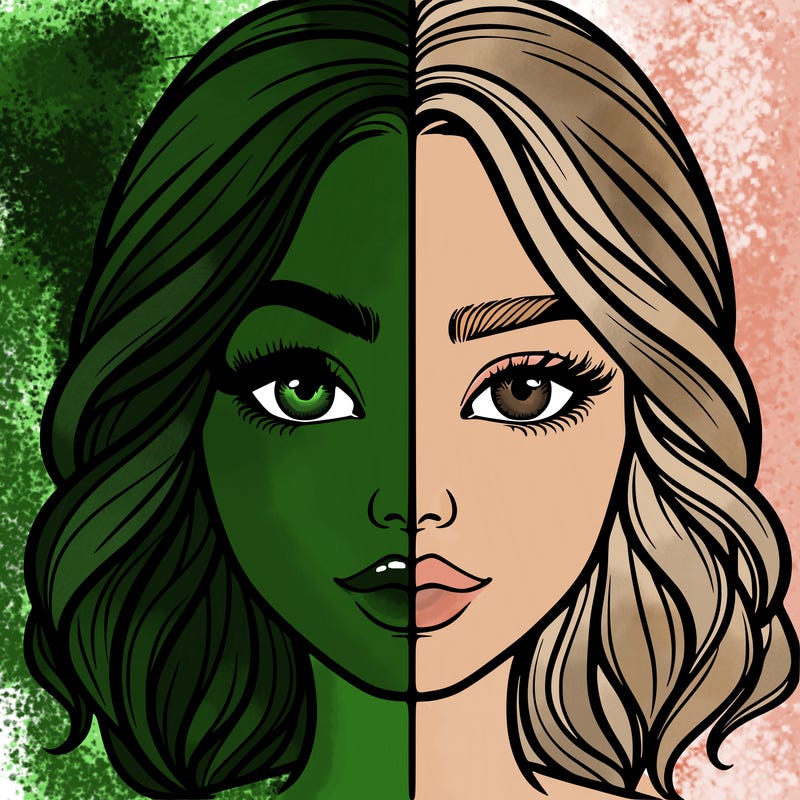 realistic girl split half