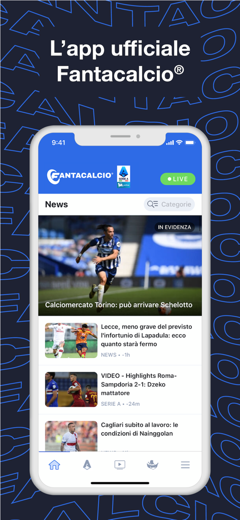 Fantacalcio ® Serie A Enilive - Official Fantacalcio app news feed showing Italian Serie A soccer updates