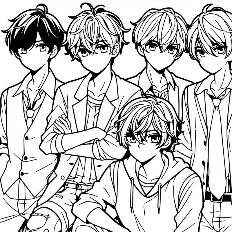 group of manga boys