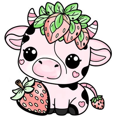 cute strawberry cow