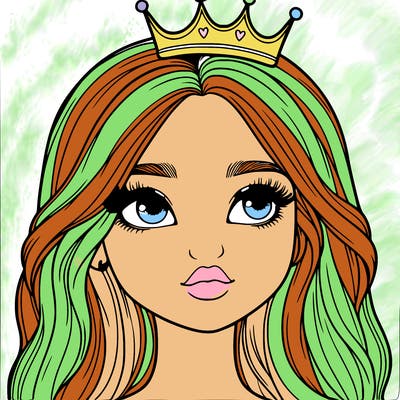 a realistic girl with a crown on