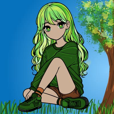 girl sitting realistic