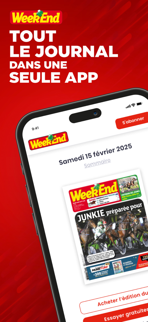 Edizione digitale del giornale di corse ippiche Week End nell'app mobile