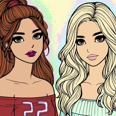 two beautiful and realistic girls