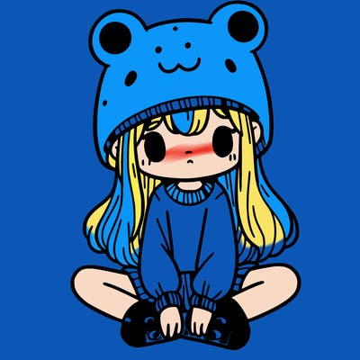 a girl wearing a frog hat and some frog socks