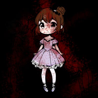 anime girl wearing a bellet dress