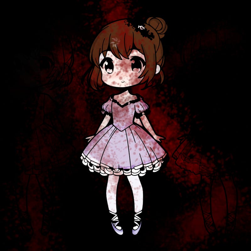 anime girl wearing a bellet dress