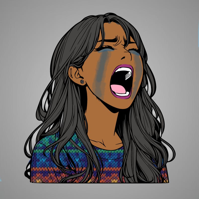 screaming realistic, girl