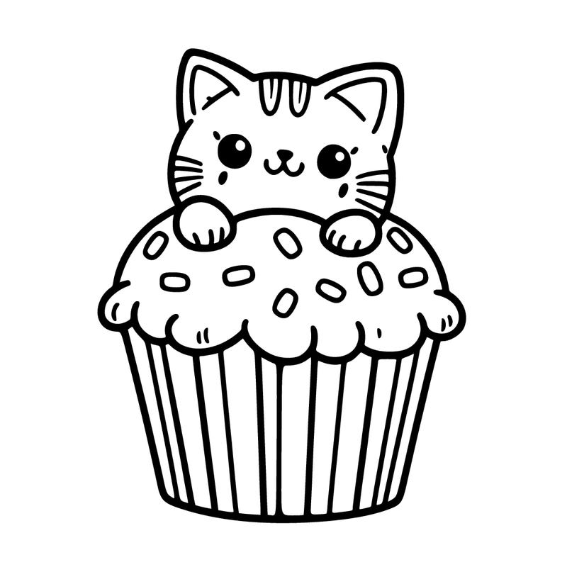 cat in a cupcake