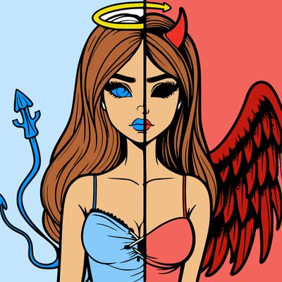 devil vs angel realistic girl