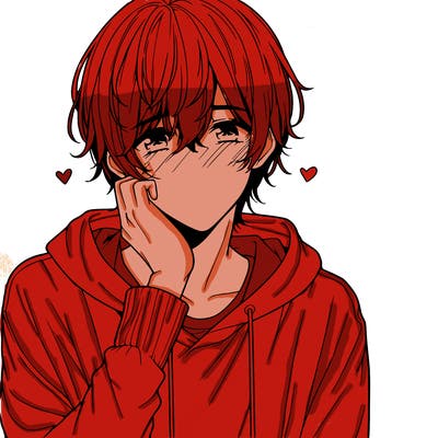 shy realistic anime guy