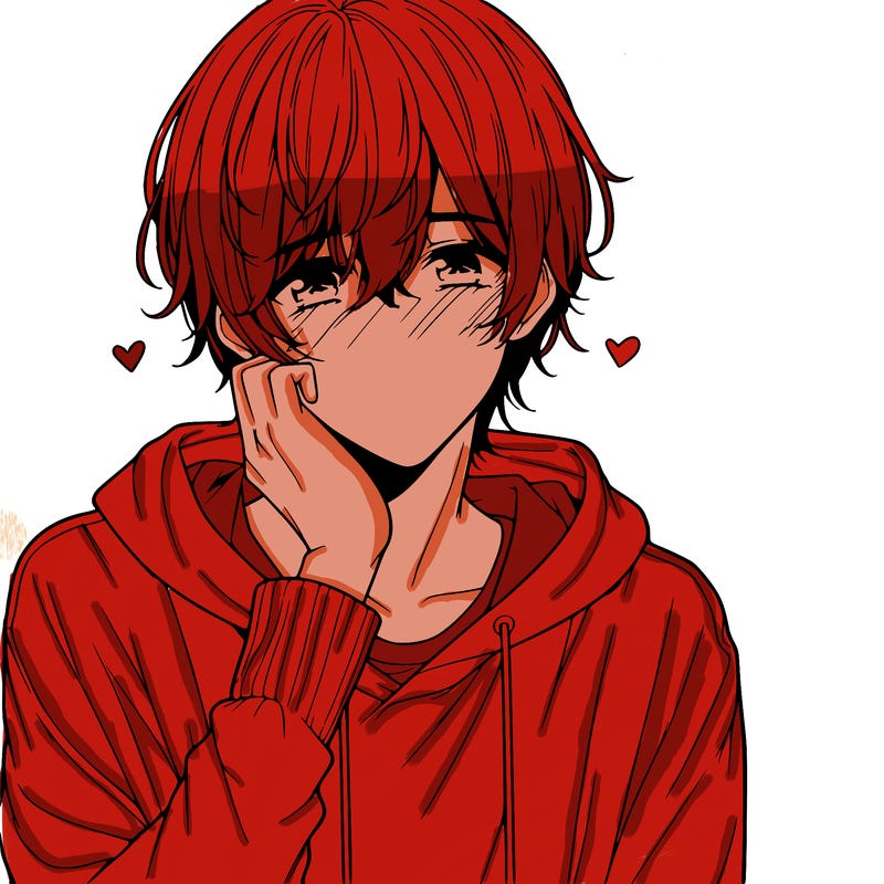 shy realistic anime guy