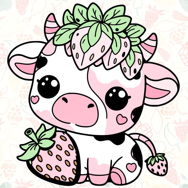 cute strawberry cow
